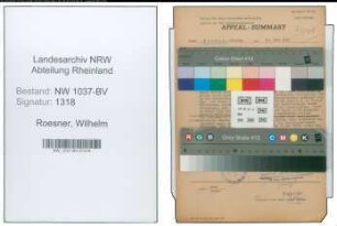 Entnazifizierung Wilhelm Roesner , geb. 27.01.1900 (Regierungssekretaer)