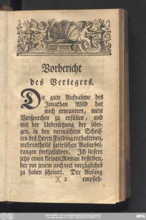 Vorbericht des Verlegers.