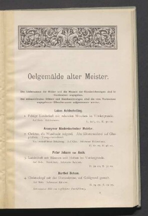 Oelgemälde alter Meister