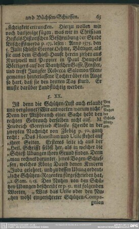 §. XX. Von dem Nutzen der Schieß-Übungen