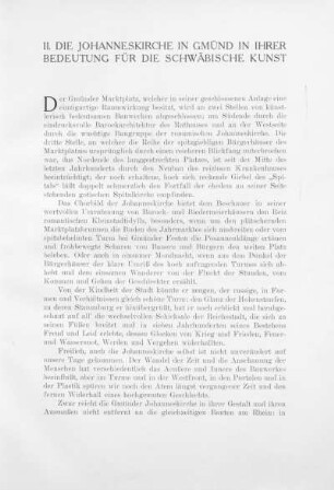 II. Die Johanneskirche in Gmünd in ihrer Bedeutung für die schwäbische Kunst