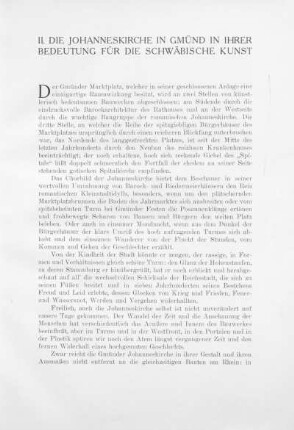 II. Die Johanneskirche in Gmünd in ihrer Bedeutung für die schwäbische Kunst