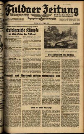 Ausgabe vom Freitag, den 15. August 1941.