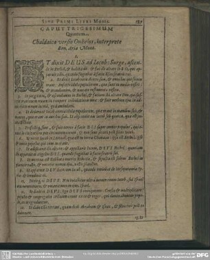 Caput Trigesimum Quintum. Chaldaica versio Onkelos, interprete Ben. Aria Mont.