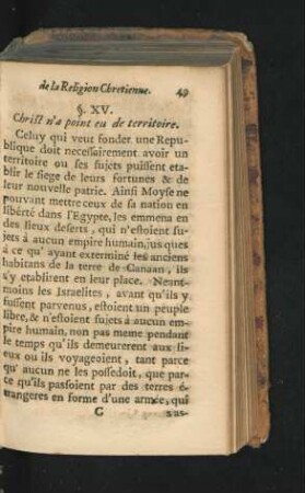§ XV. Christ n'a point eu de territoire.