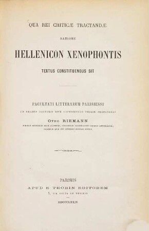 Qua rei criticae tractandae ratione Hellenicon Xenophontis textus constituendus sit