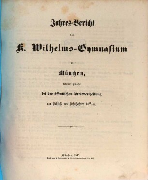 Jahresbericht. 1864/65