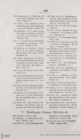 V. Erzählungen, Romane, Mährchen etc.