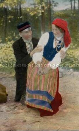 Junges Paar in polnischer Volkstracht