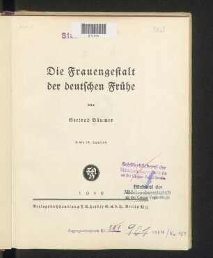 Die Frauengestalt der deutschen Frühe