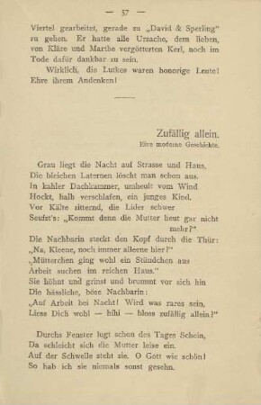 Zufällig allein. Eine moderne Geschichte