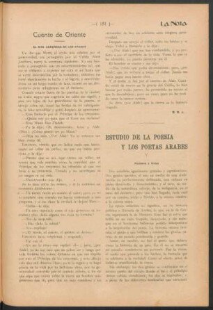Cuento de Oriente : El más generoso de los árabes