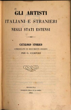 Gli artisti italiani e stranieri negli stati Estensi