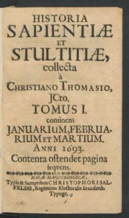 1: continens Ianuarium, Februarium Et Martium. Anni 1693.