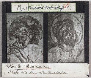 Müstair, St. Johann: Köpfe aus den Wandmalereien