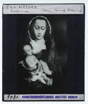 Weyden, Diptych Froimont (Brüssel/Caen) : linker Flügel: Maria mit Kind
