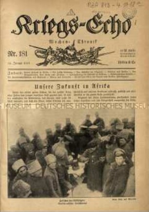 Wochenchronik der Ereignisse des 1. Weltkrieges. 1918
