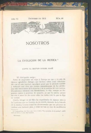 La evolución de la música : Carta al doctor Miguel Cané
