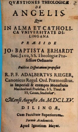 Qvaestiones Theologicae De Angelis