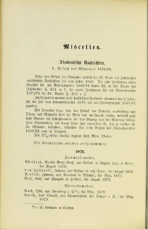 IV.1 Akademische Nachrichten