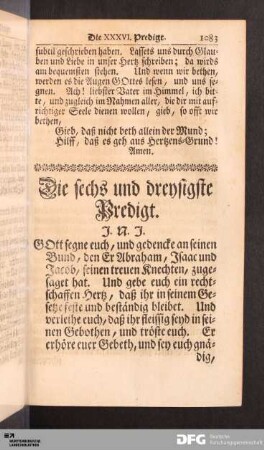 Die sechs und dreysigste Predigt.