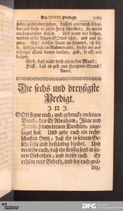 Die sechs und dreysigste Predigt.