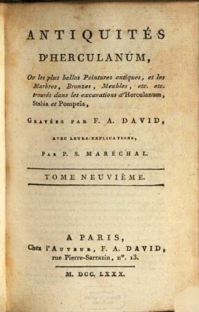 Les Antiquités D'Herculanum : Avec Leurs Explications En François. 9