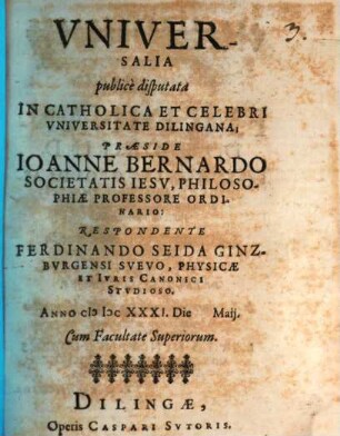 Universalia publice disputata