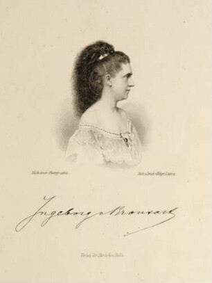 Fotografie eines Stahlstiches von Ingeborg Bronsart von Schellendorf, geb. Starck (1840-1913)