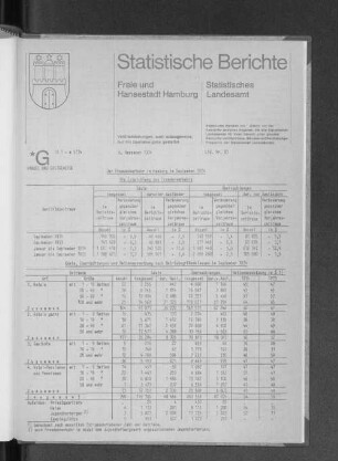 Der Fremdenverkehr in Hamburg im September 1974 : Lfd. Nr. 83