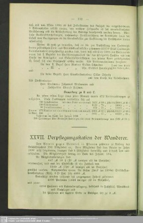 XXVII. Verpflegungsstation der Wanderer