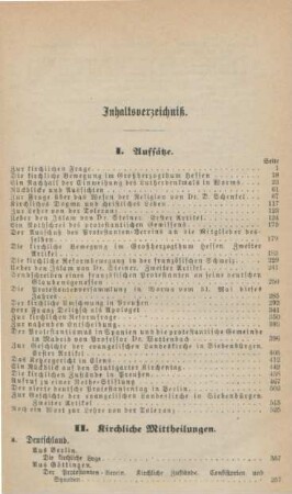 III-VI Inhaltsverzeichnis