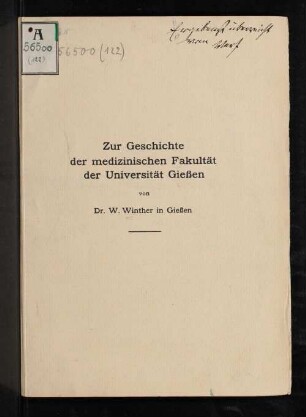 Zur Geschichte der medizinischen Fakultät der Universität Gießen