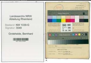 Entnazifizierung Bernhard Groteheide , geb. 12.08.1899 (Amtsangestellter)