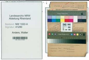 Entnazifizierung Walter Anders , geb. 24.08.1908 (Reichsbahnassistent)