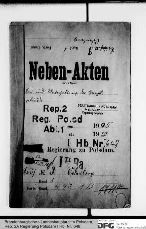 Bau und Unterhaltung der Gerichtsgebäude in Oderberg