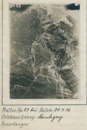 Foto des Geländes um Montigny nordwestlich von Ribécourt-Dreslincourt (Luftbild)