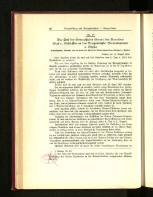 Nr. 17. Der Chef des Generalstabes General der Kavallerie Graf v. Schlieffen an den Kriegsminister Generalleutnant v. Goßler