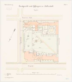 und Gefängnis, Halberstadt Landgericht: Lageplan 1:333 1/3