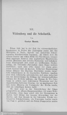 XII. Wittenberg und die Scholastik