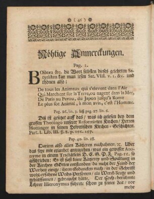 Nöthige Anmerckungen.