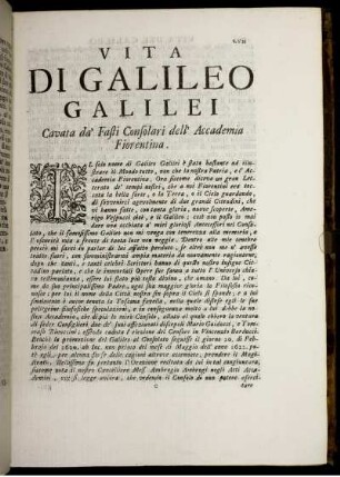 Vita Di Galileo Galilei.