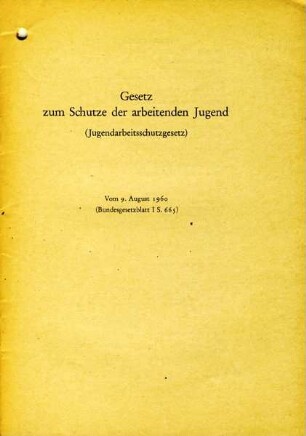 Gesetz zum Schutze der arbeitenden Jugend