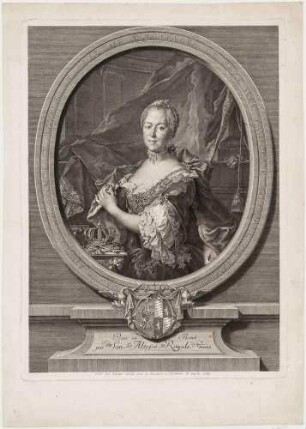 Bildnis Maria Antoinette (Walpurgis, von Bayern-Österreich). Kurfürstin (Friedrich Christian Leopold) von Sachsen, Malerin, Dichterin, Komponistin (= "Ermelinda Talea Pastorella Arcada")