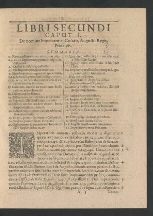 Caput I. De nomine Imperatoris, Caesaris, Augusti, Regis, Principis.