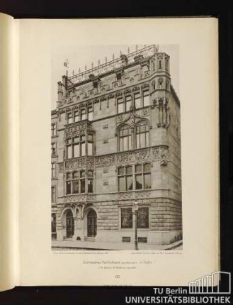 65. Gothisches Wohnhaus am Heumarkt in Köln. † Architekt: H. Wiethase daselbst.