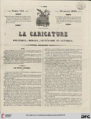 Numéro 141 (18 Juillet 1833)