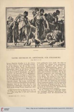 Xaver Dietrichs Hl. Abendmahl für Strassburg