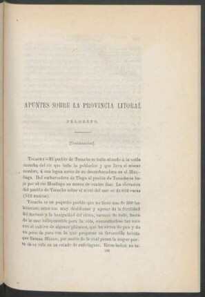 Apuntes sobre la provincia litoral de Loreto. - [Continuación.]