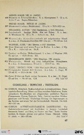 Gobelins – Teppiche – Textilien (Nr. 905-979)